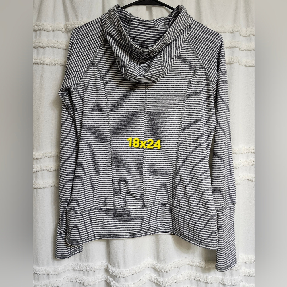 Nwot, Shambhala Striped Women's Hoodie with Orange Accents. - Picture 3 of 10